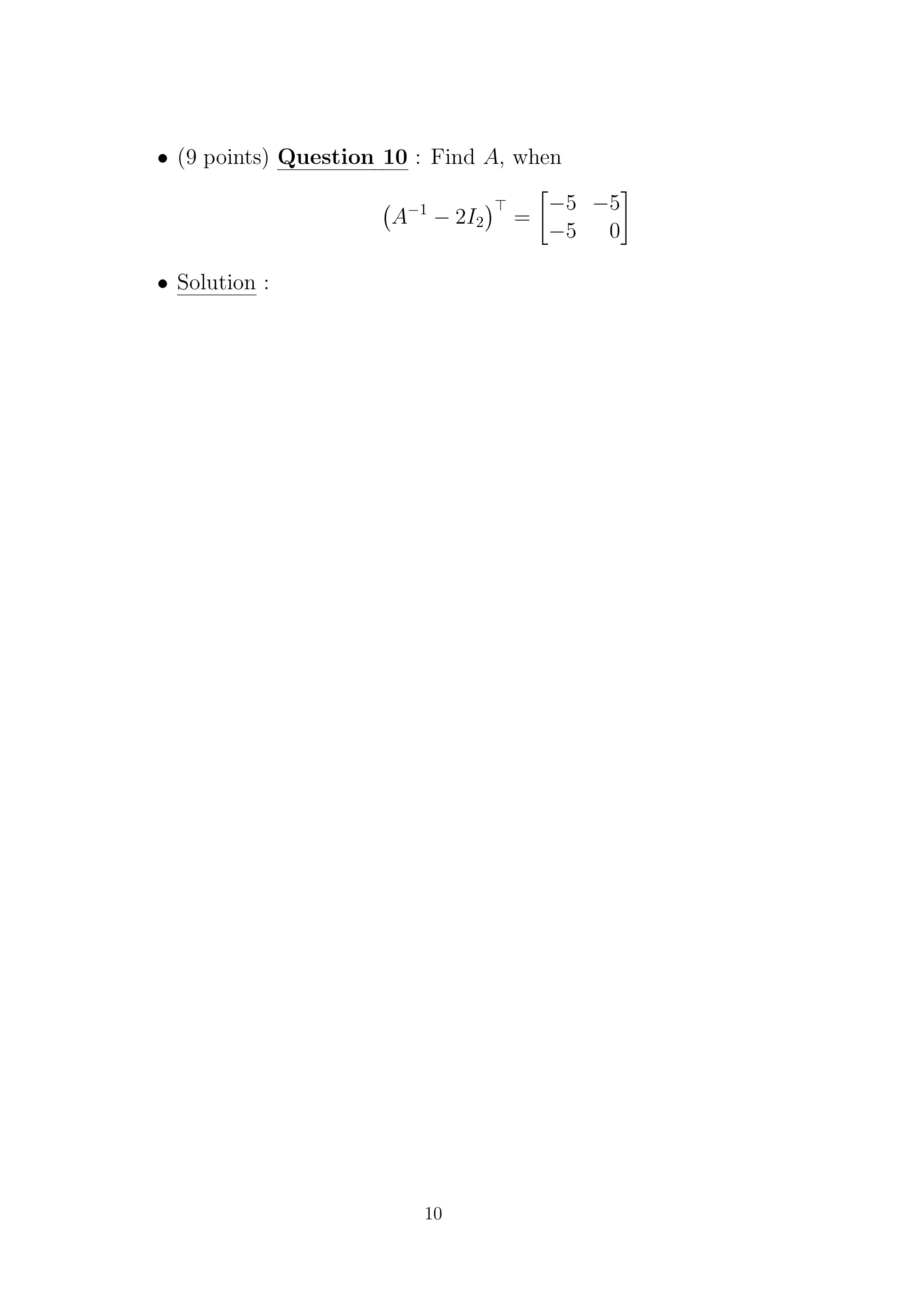 A1, A2, and A3 given that (use elementary row operations) . Solution
