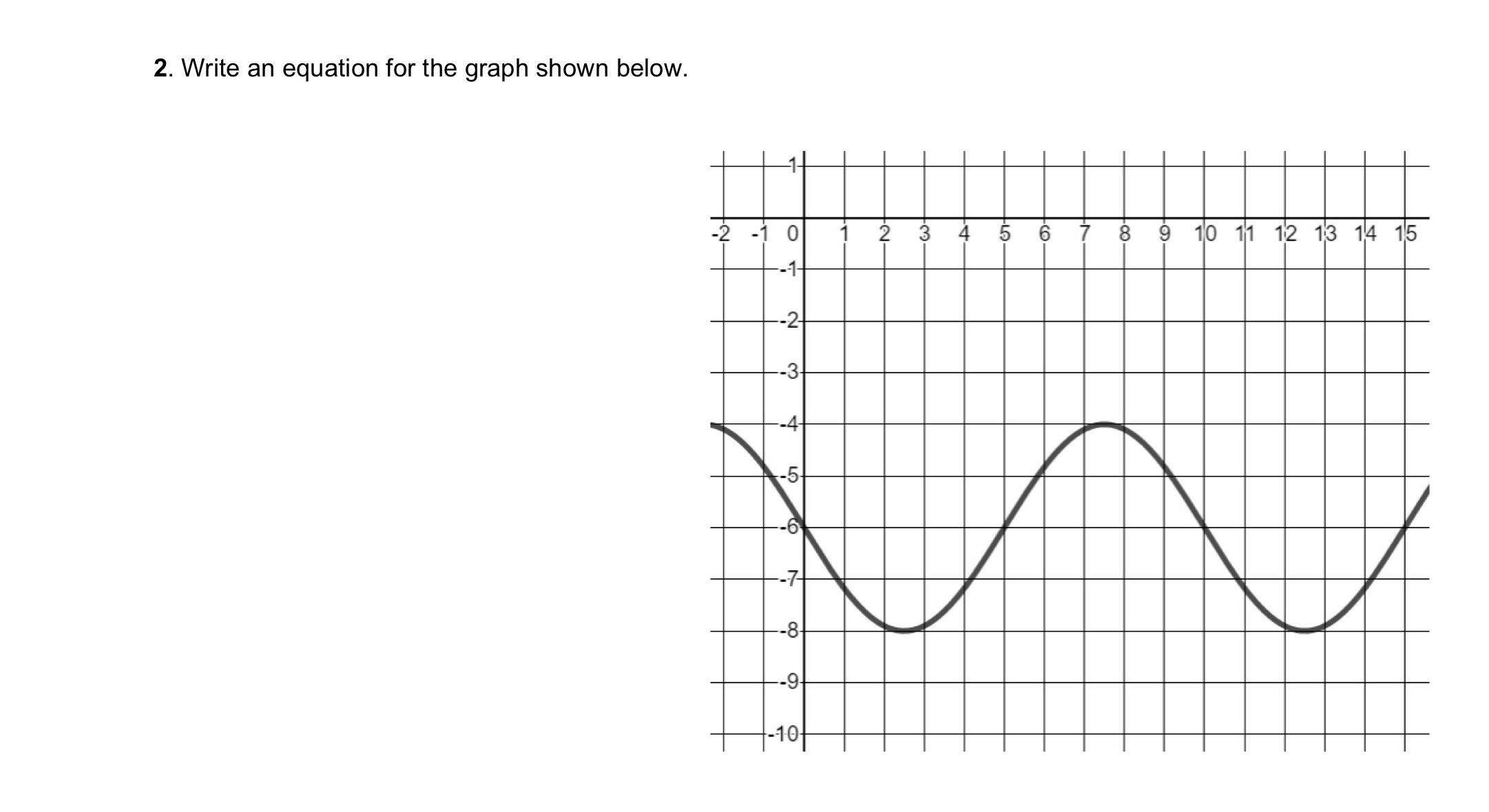 2. Write an equation for the graph shown below. 3 5