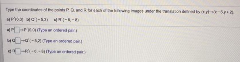 Please answer this question. Type the coordinates of the points P. Q,