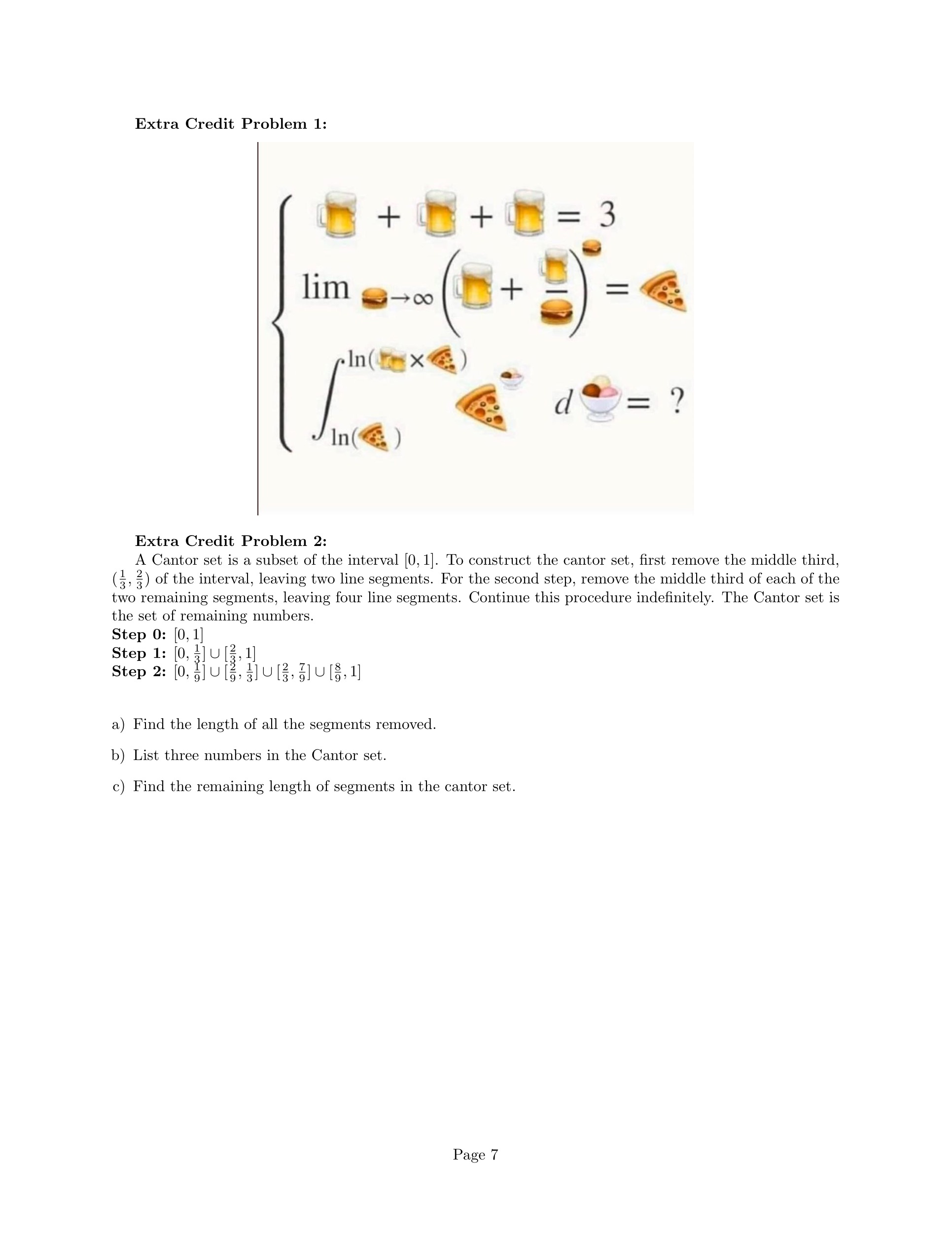 Please show your work and explanation Extra Credit Problem 1: + +