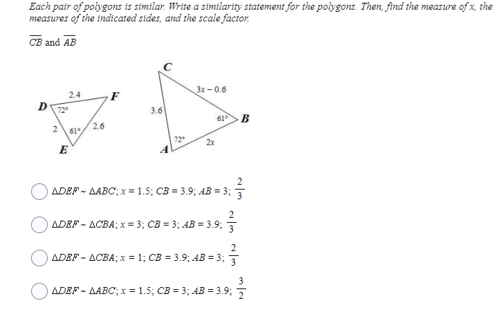 Corresponding angles are not the same. DEFrv MEG because the corresponding angles
