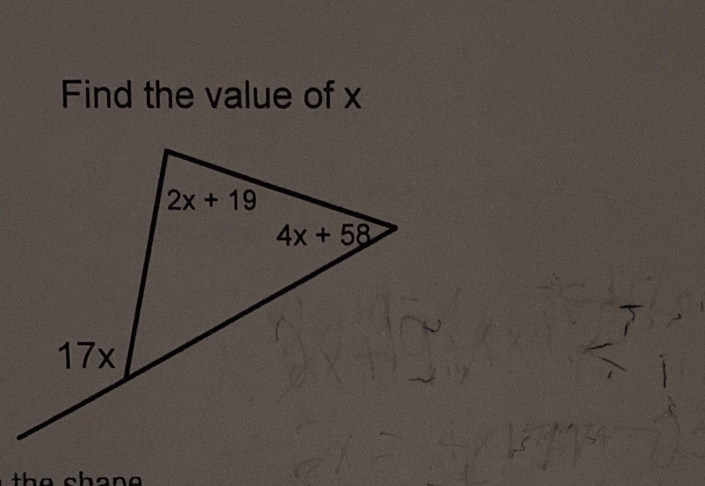 Hi can anyone please help me find x? how do I find