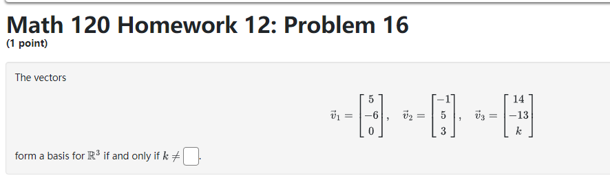 of $ a. a. SAY A basis is BIBLEMath 120 Homework 12: