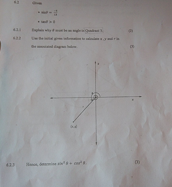6.2 given 6.2 Given . sing = . tang > 0 6.2.1