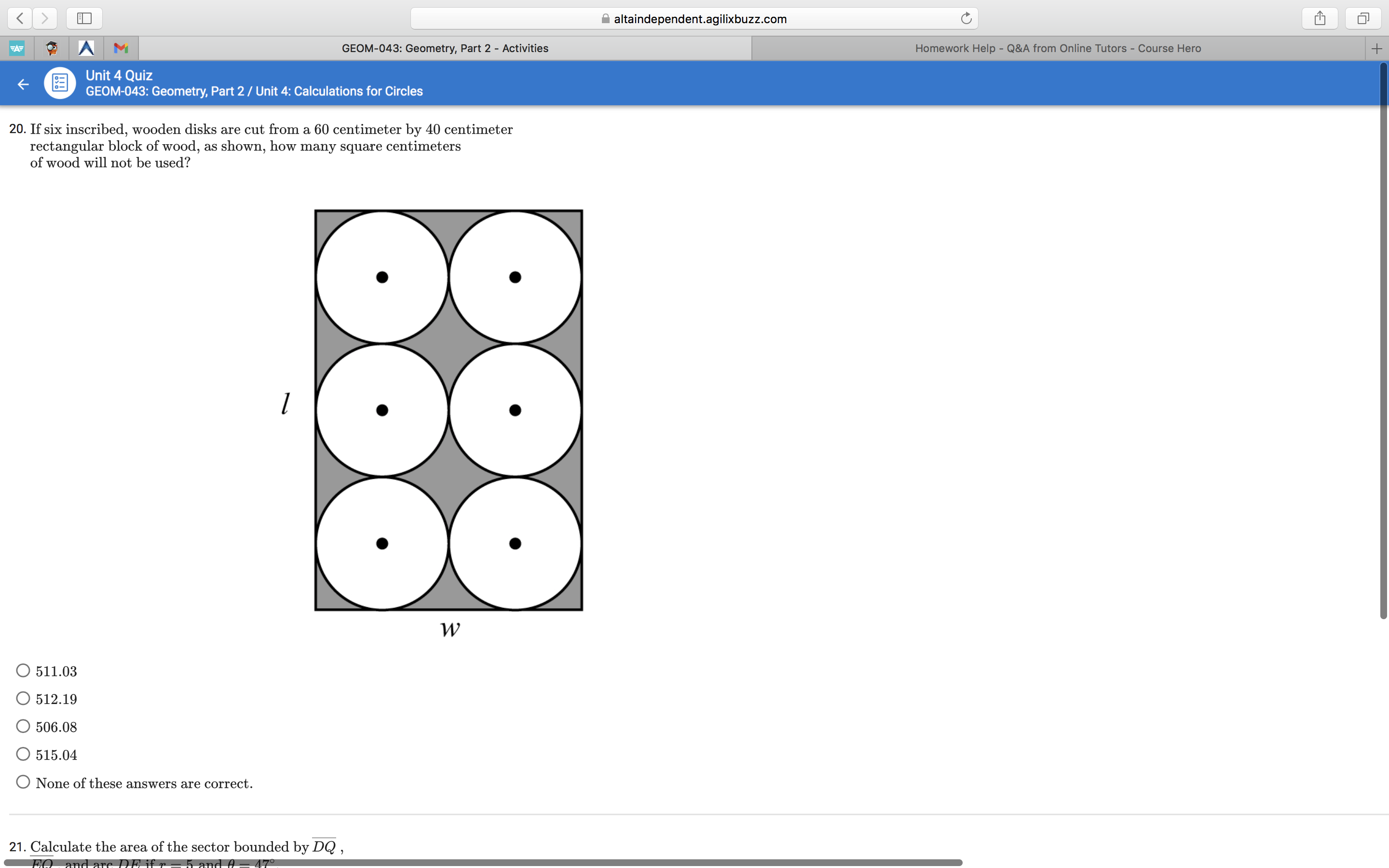 radius of (D A is 24 units, calculate the circumference. O 481T