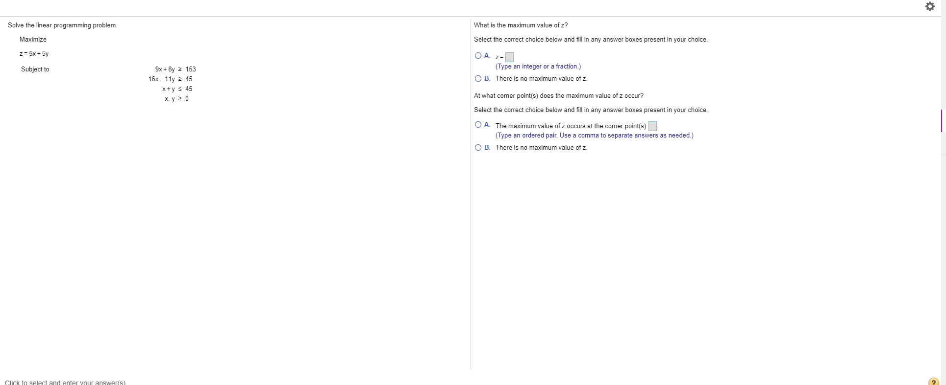 please help me solve and understand better Solve the linear programming problem.