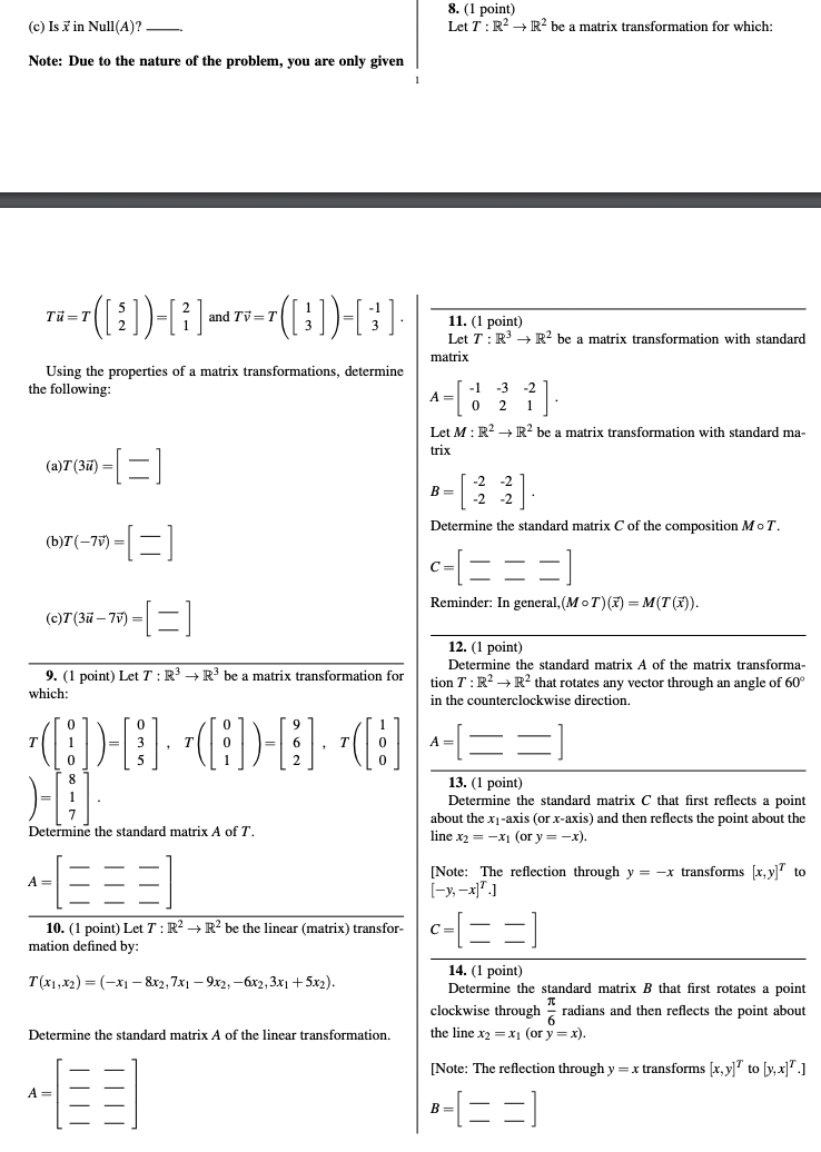 for Row(A). 3. (1 point) Let A = NNOO ALOO OH -