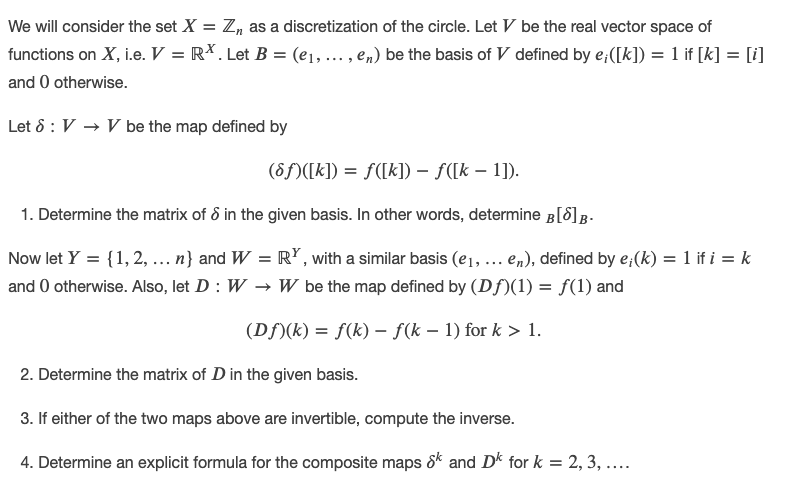 We will consider the set X" = Z, as a discretization