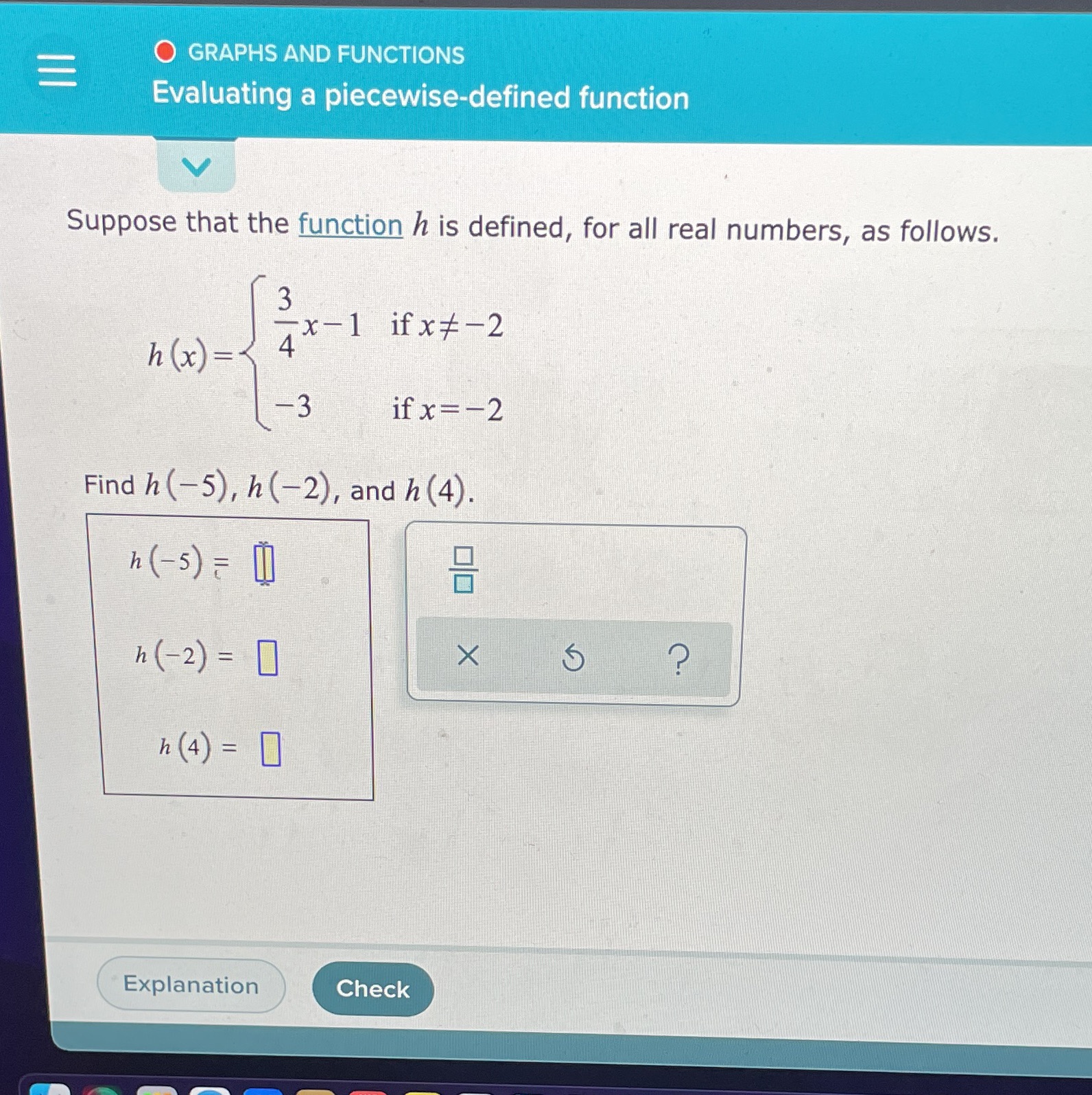  = O GRAPHS AND FUNCTIONS Evaluating a piecewise-defined function Suppose that