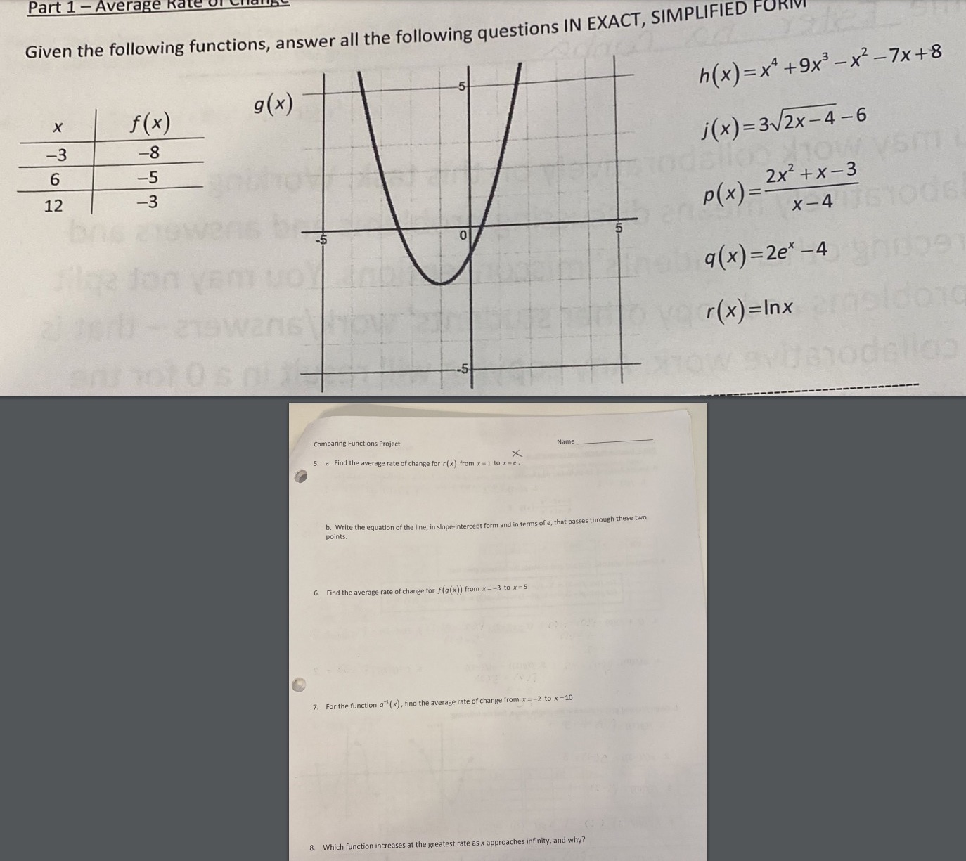 Can someone please help me Part 1 - Average Ra Given the