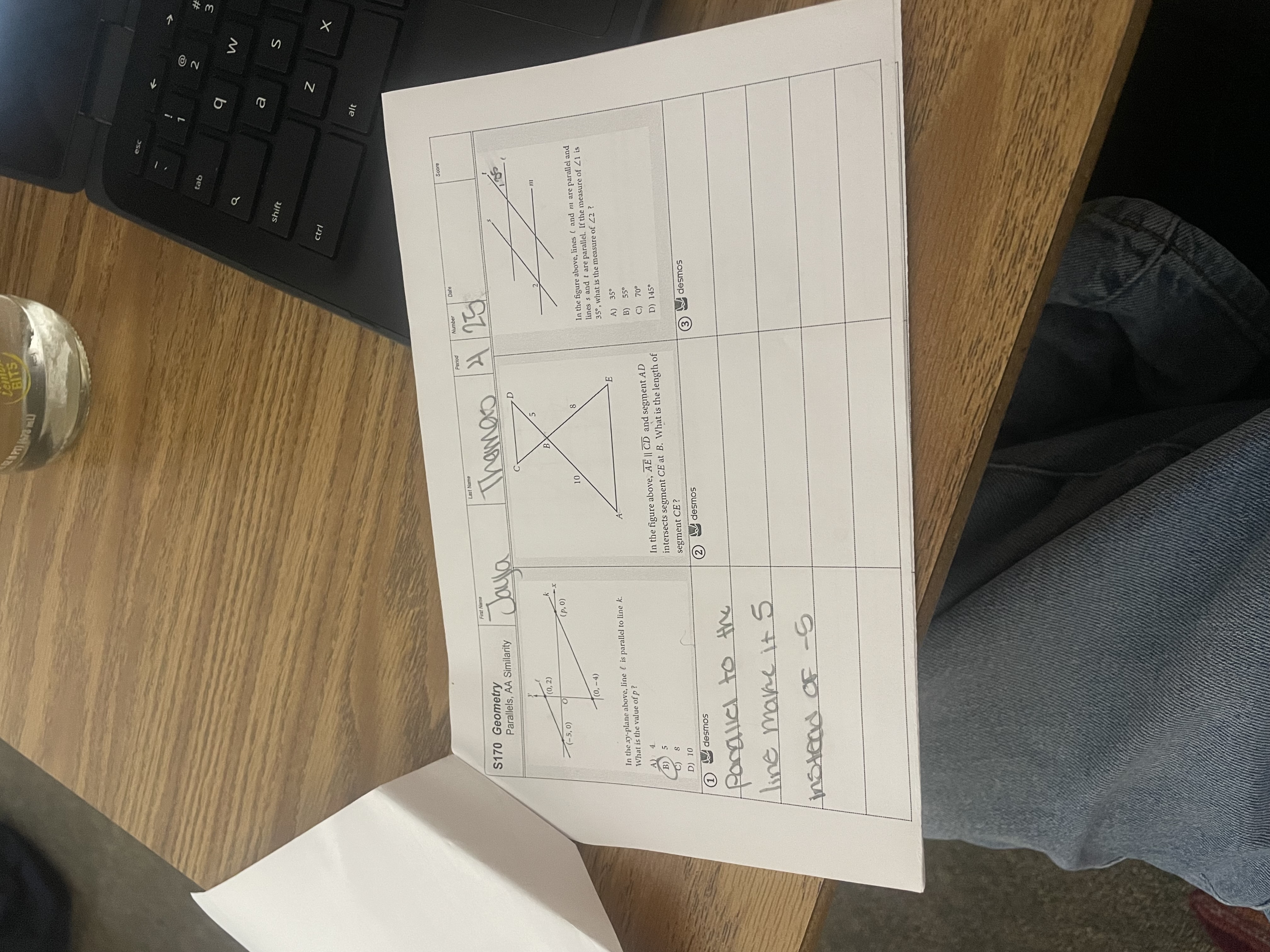  HITS W shift S ctrl X alt Score $170 Geometry Parallels,