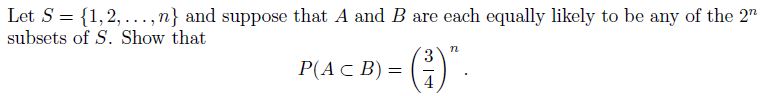  Let S = {1, 2, ...,n} and suppose that A and