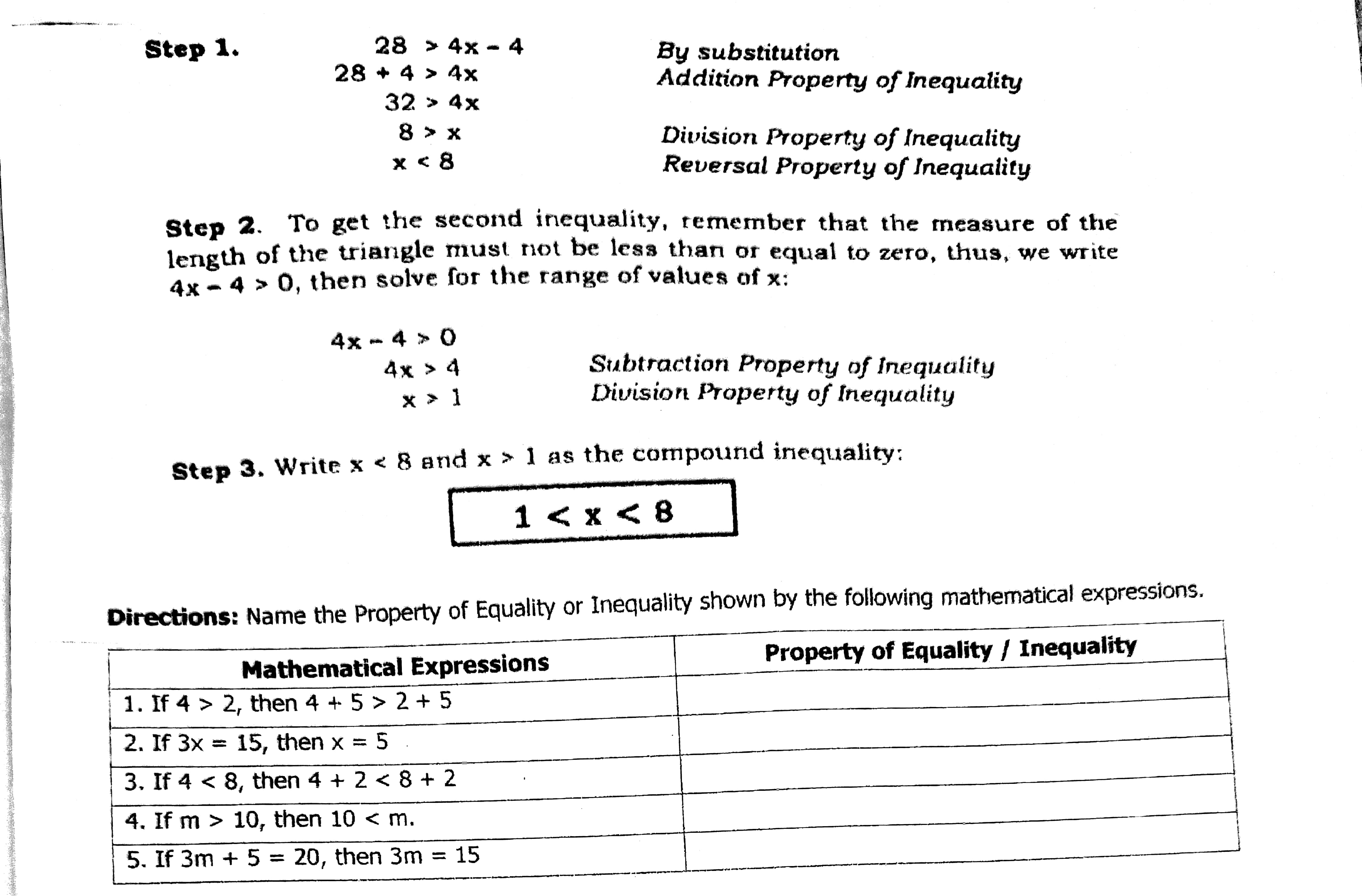 rst triangle is longer than the third side of the second triangle.
