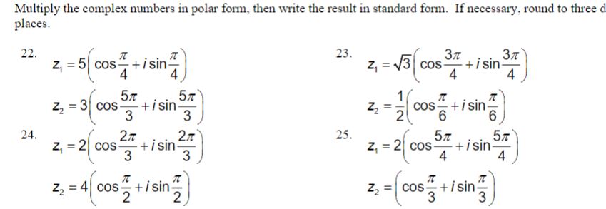 roots in rectangular form. 36. 64, n=3 37. & n=3 32. 35