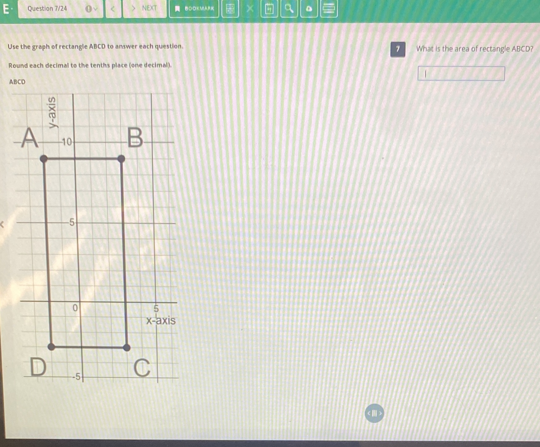  E. Question 7/24 Ov > NEXT BOOKMARK Use the graph of