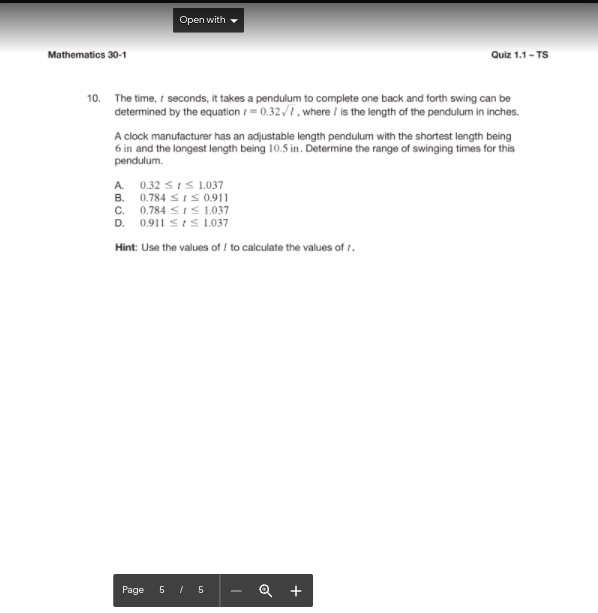is a radical function? A. /x) =4vx+5 -2 B. f(x) = 475