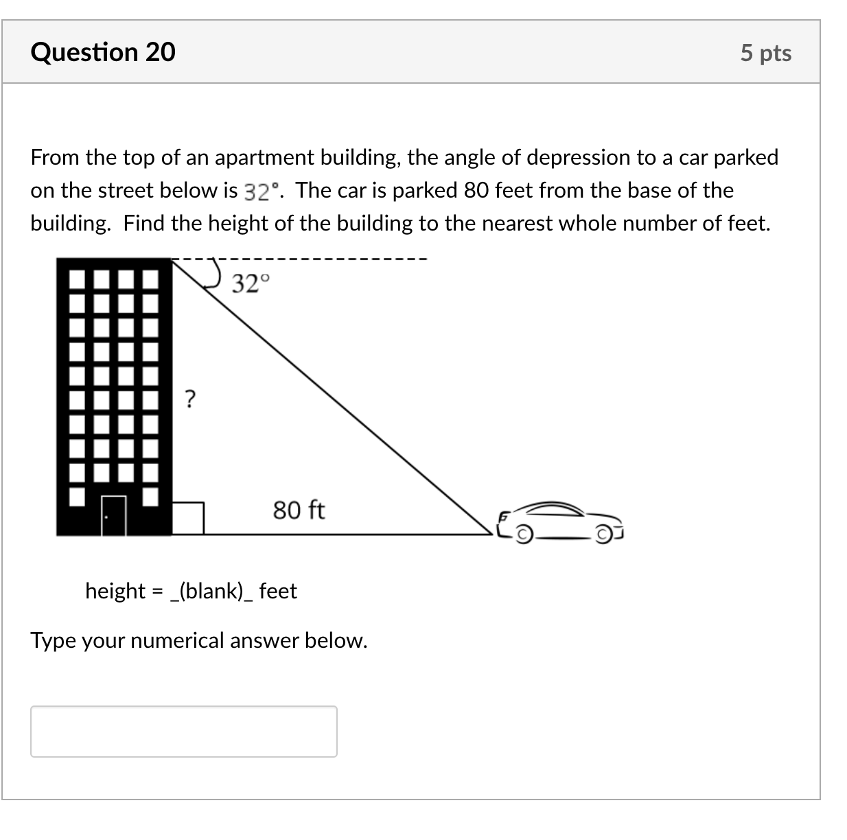 your numerical answer below. Question 5 5 pts In the figure below,