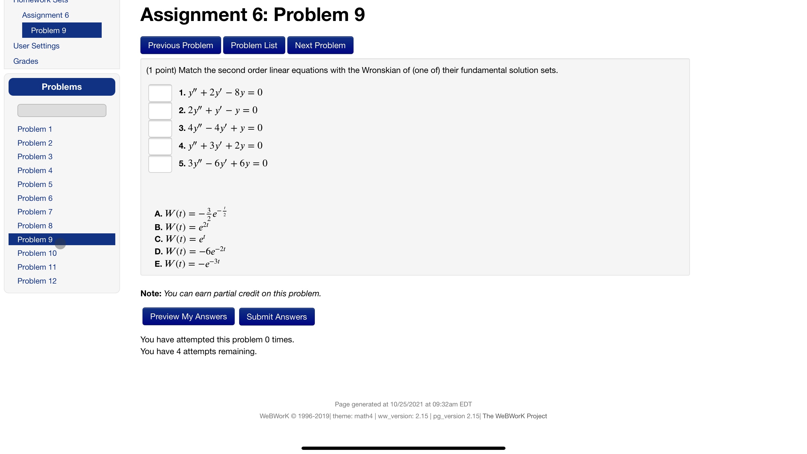 Problem 3 Problem 4 Problem 5 Problem 6 Problem 7 Problem 9