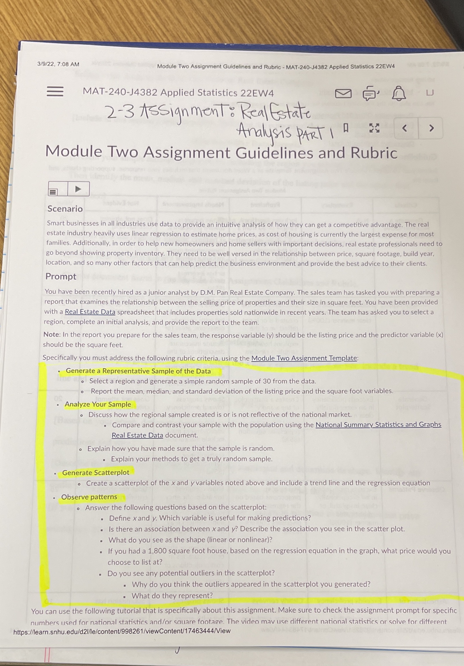 3/9/22, 7:08 AM Module Two Assignment Guidelines and Rubric - MAT-240-J4382