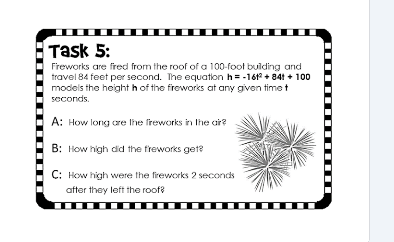 h = -2t2 + 7t 1- 4 models the toy's height h