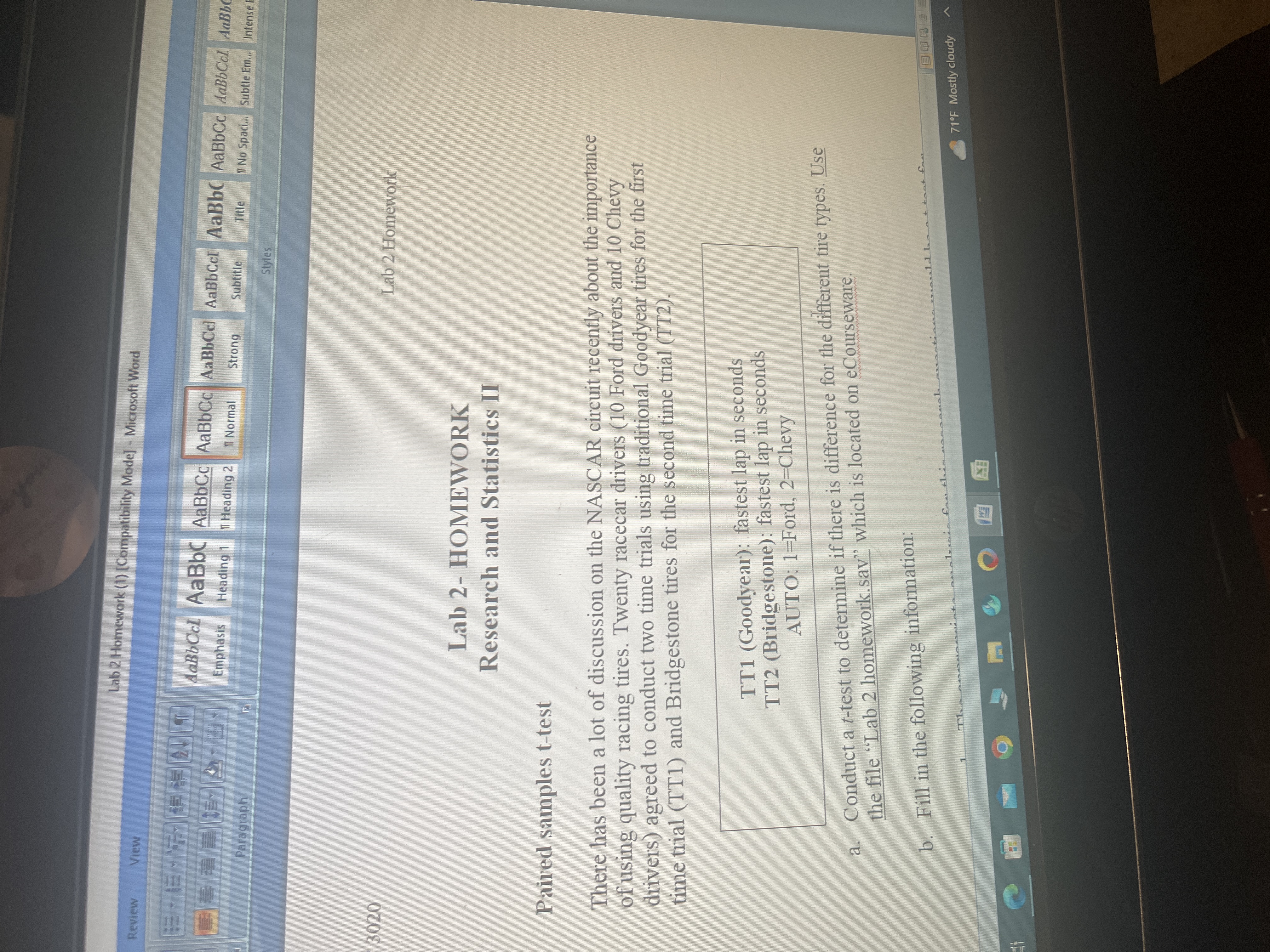  Review Lab 2 Homework (1) [Compatibility Mode] - Microsoft Word View