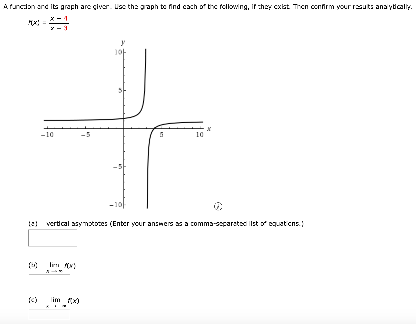 10.5 Question #1 A function and its graph are given. Use the