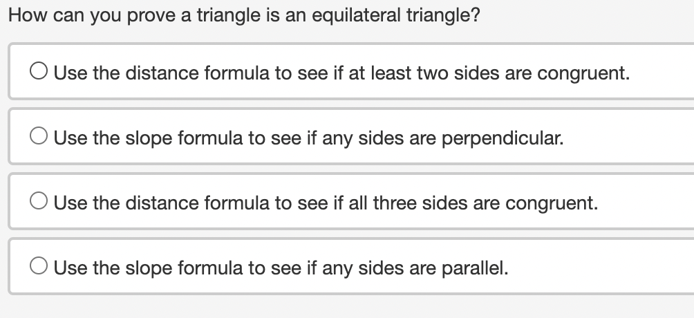 How can you prove a triangle is an equilateral triangle? l