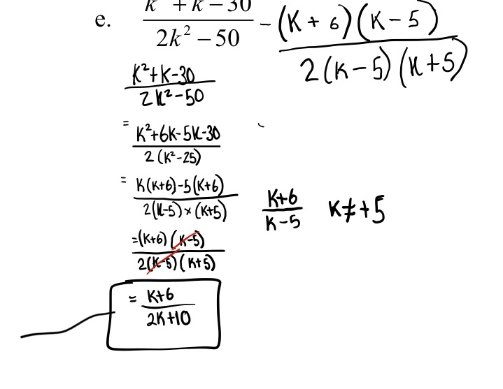 Simplify each rational expression. Write in factored form where possible. State the