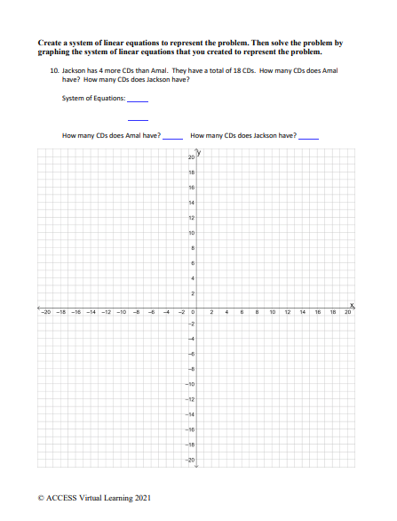 inspecting the graphs of the equations. 1. -3x- 3p-6 5x + 2v