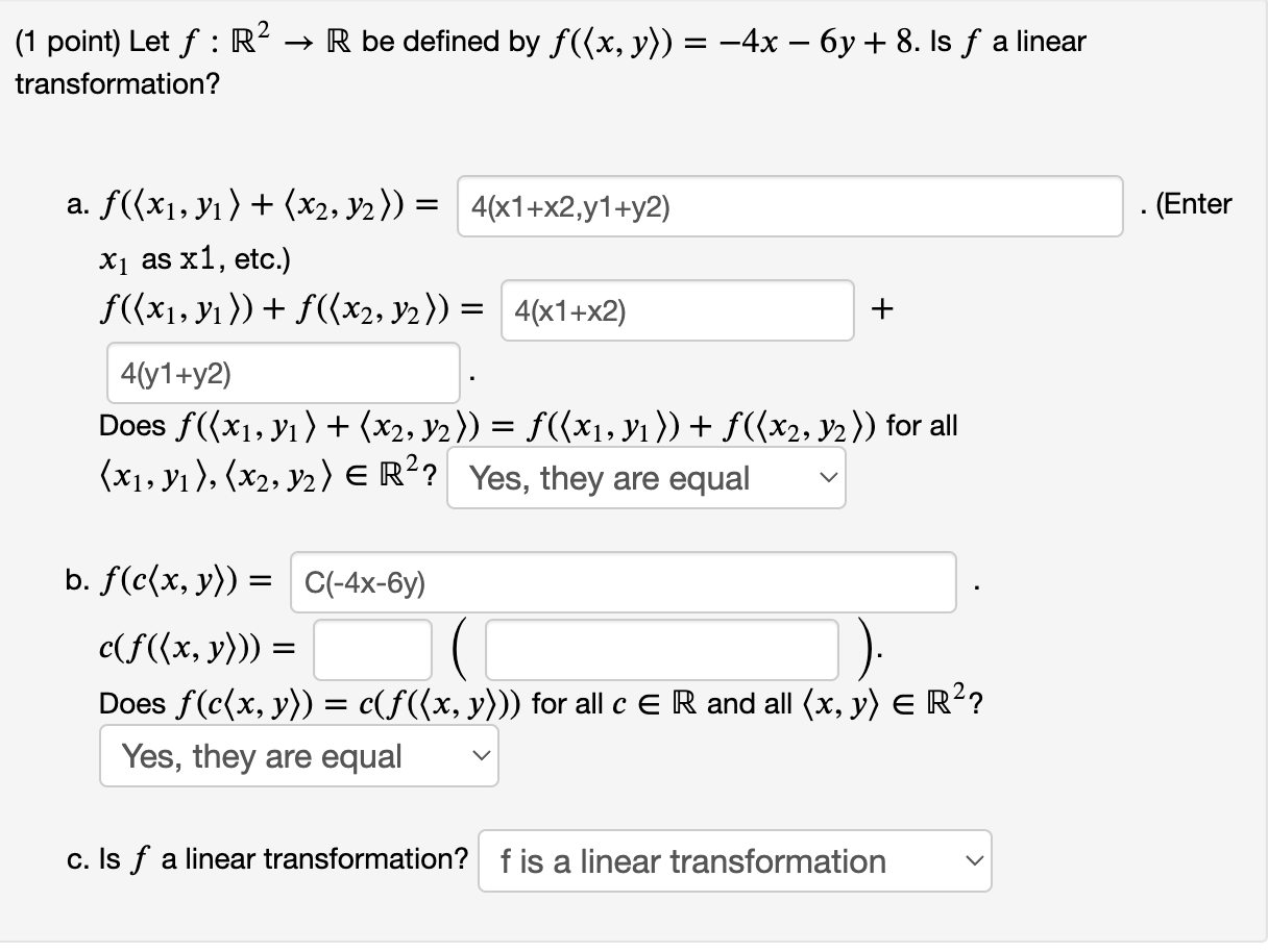  (1 point) Let f : R2 - R be defined by