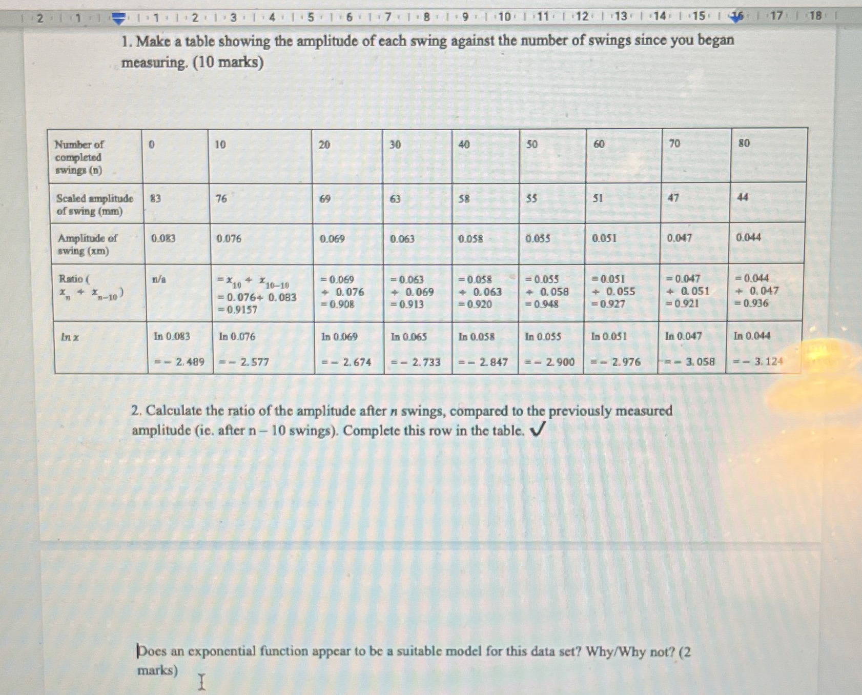 does an exponential function appear to be a suitable model for this
