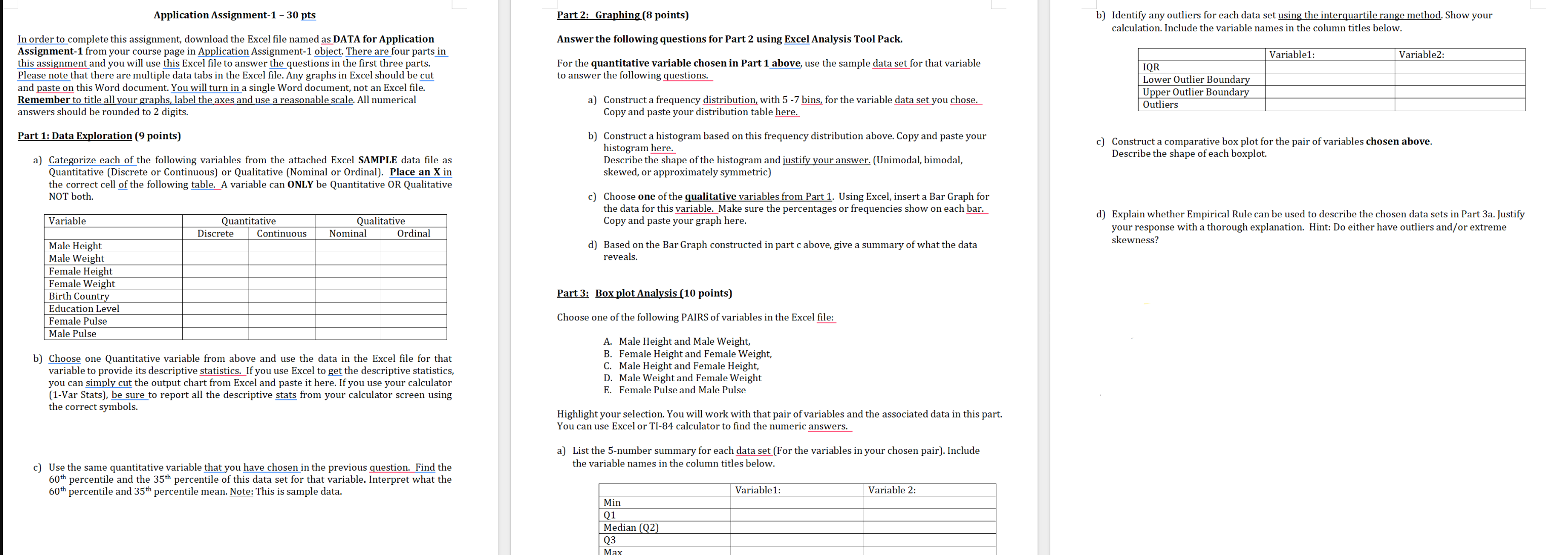 page in Application Assignment-1 object. There are four parts in_ this assignment