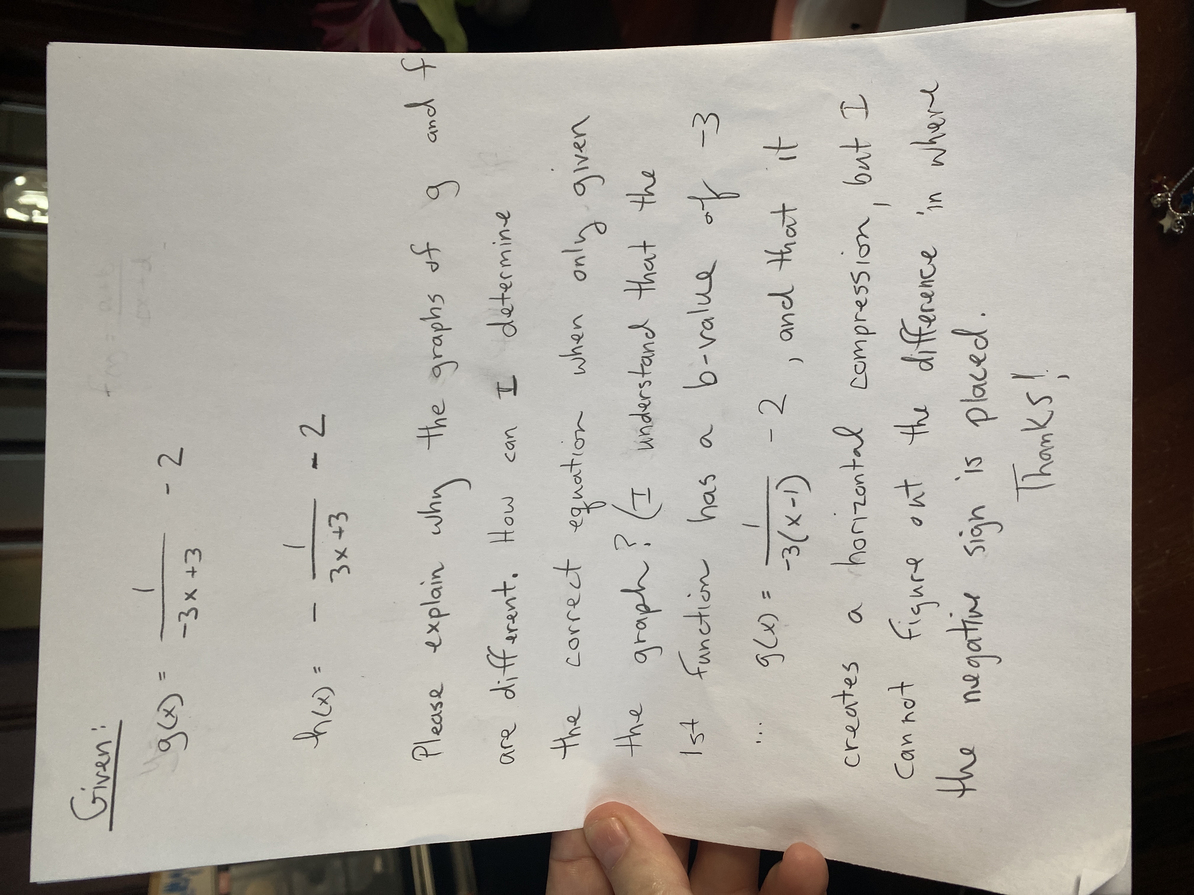  Given : g ( x ) = - 2 - 3