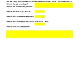  Use the 3 step hypothesis testing procedure to determine if Sacko's