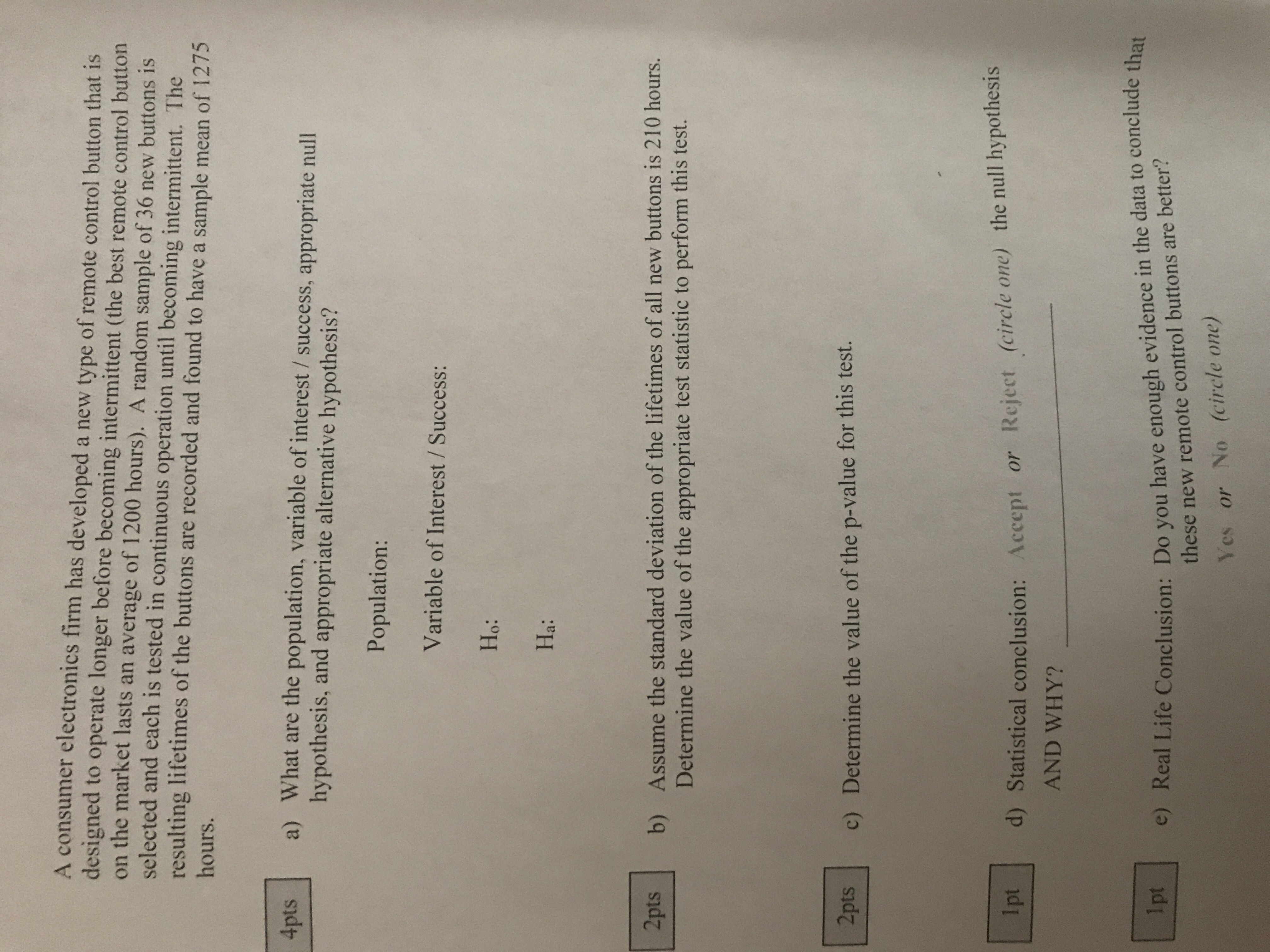 Accepting or rejecting hypothesis. I don't understand this problem A consumer electronics