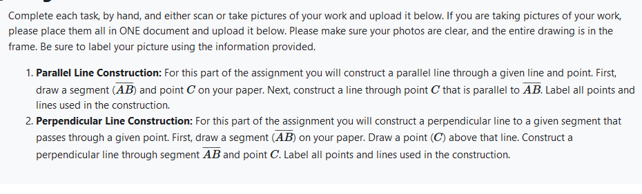  Complete each task, by hand, and either scan or take pictures