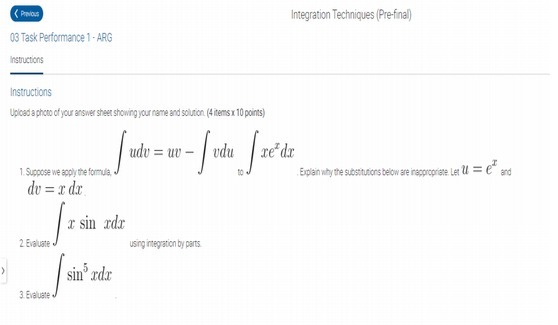  Integration Techniques (Pre-final) 03 Task Performance 1 - ARG Instructions Instructions