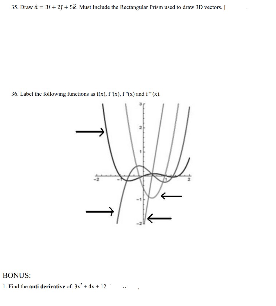 Calculus and Vectors 35. Draw @ = 3 + 2J + 5k.