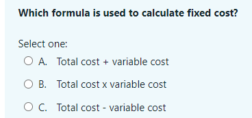 at variable coat Cl C. Total cost - variable coat \f\f