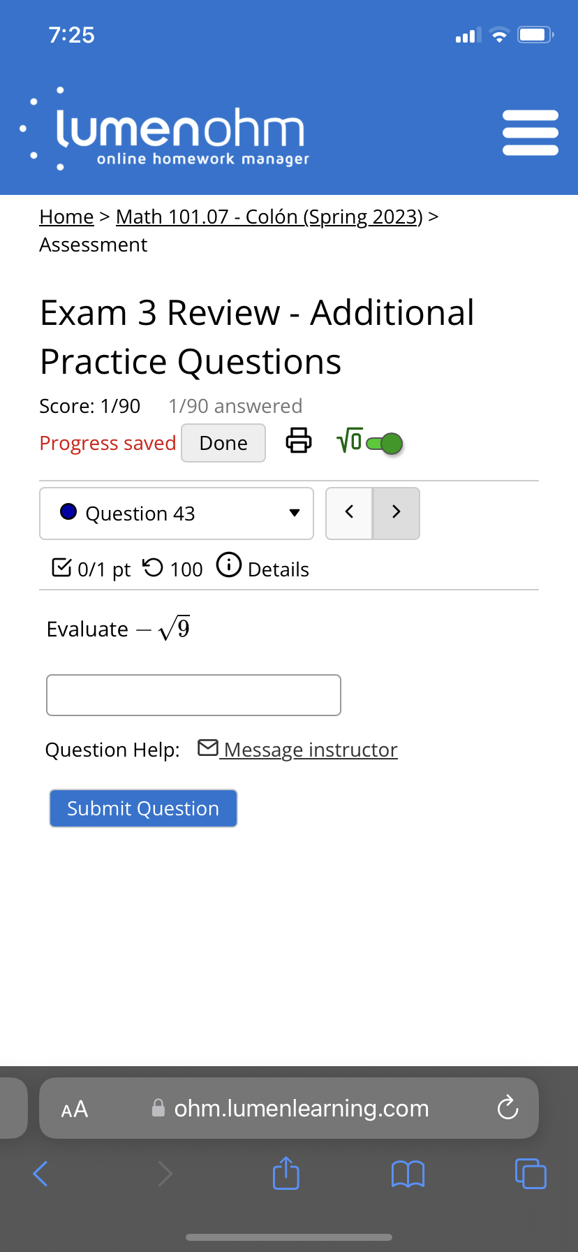 Tip: To enter an answer like 50V 19:12, you would type 505qrt(19x).