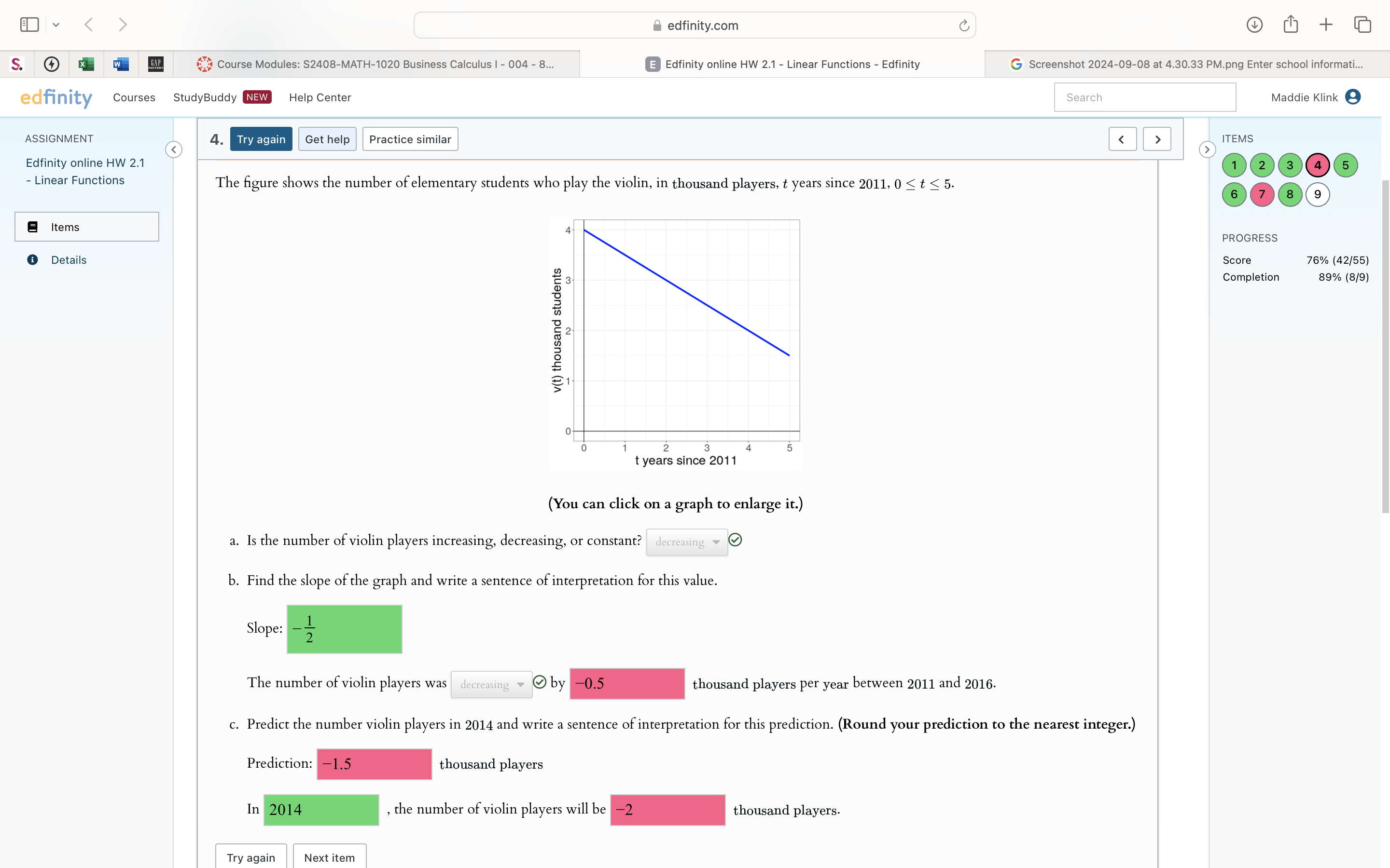  s % @ B nlty Courses ASSIGNMENT Edfinity online HW 2.1