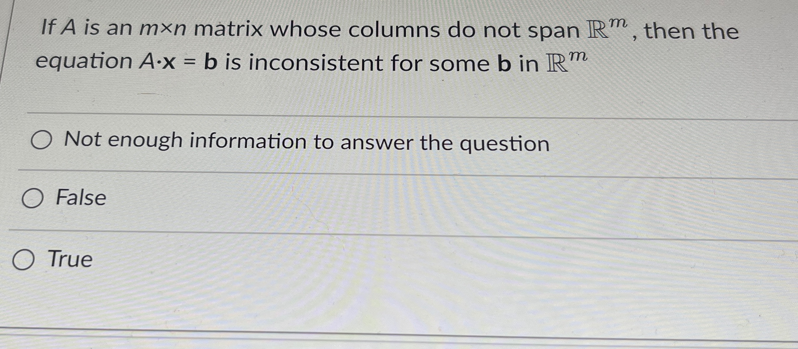  If A is an mxn matrix whose columns do not span