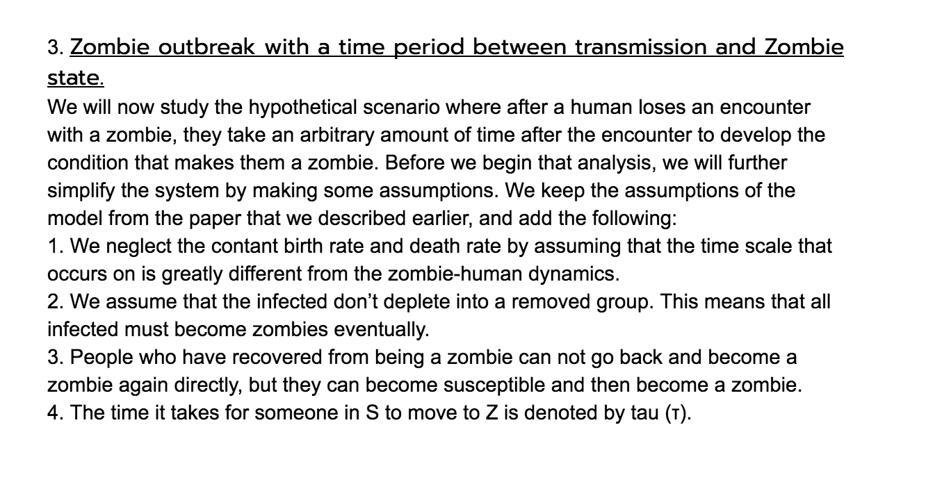 Use method of Jacobian or the next generation method. ASSUMPTIONS FOR THE