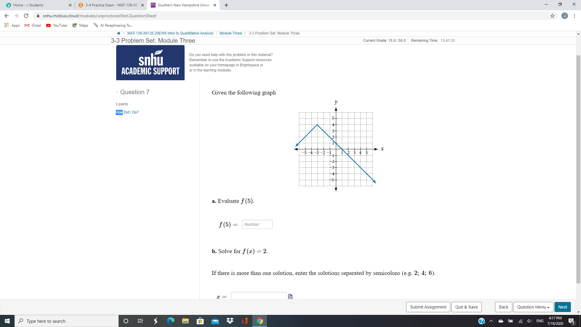 Need assistance Home - > Students x @ 3-4 Practice Exam -