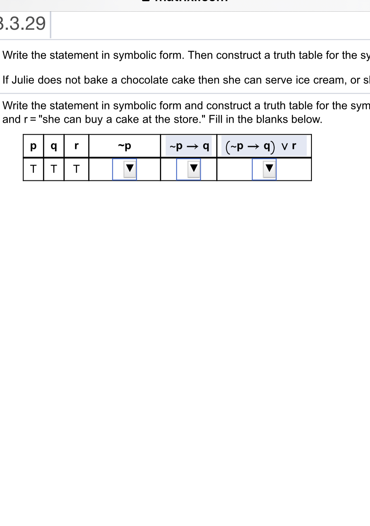 This is the second part jus need answers 3.3.29 Write the statement