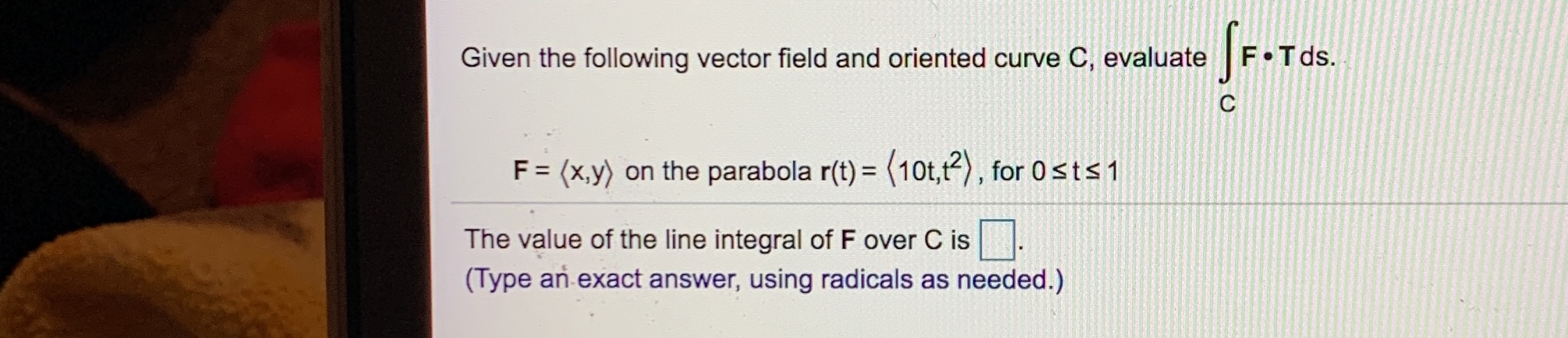 How would I work this problem? Given the following vector field and