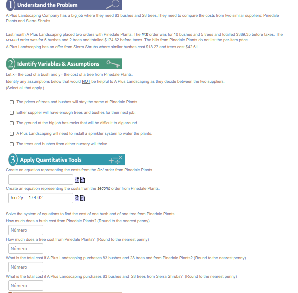 Help to resolve teh following problem. 1) Understand the Problem A Plus