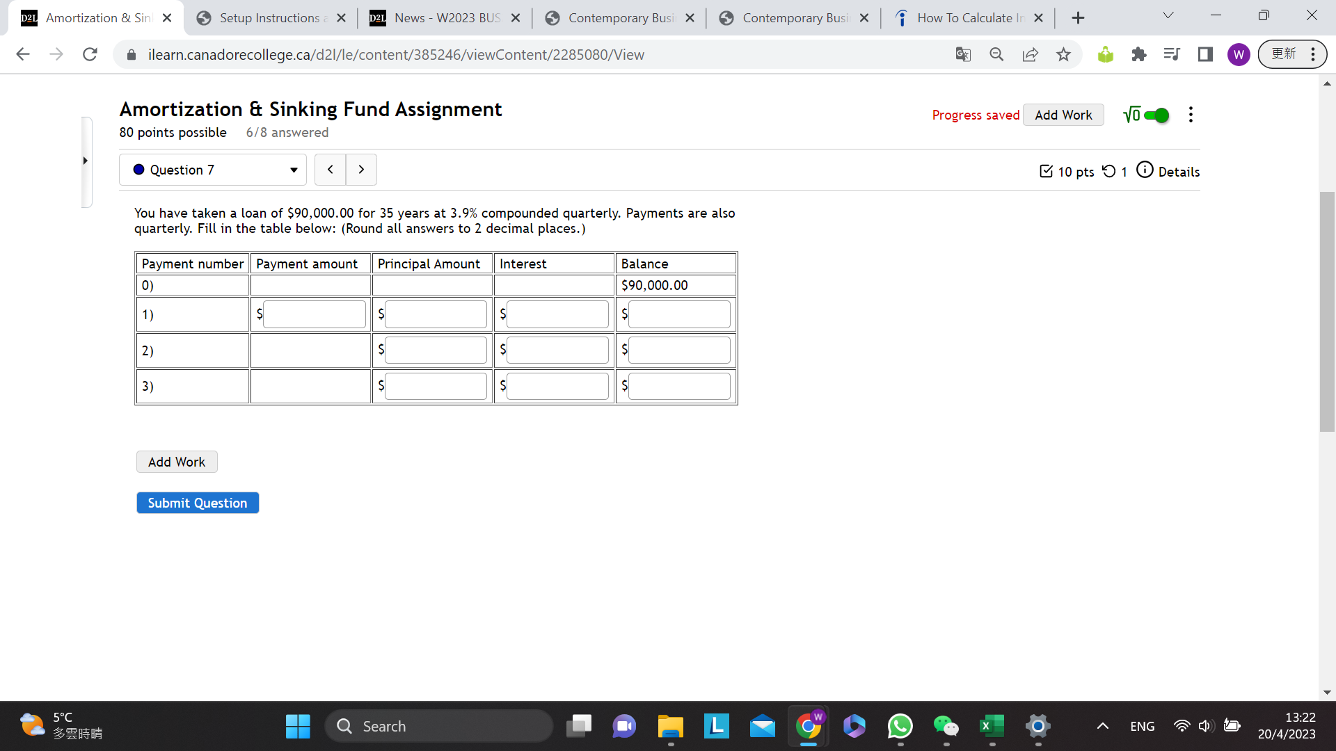 10 pts 9 1 0 Details A $23, 130 loan is to
