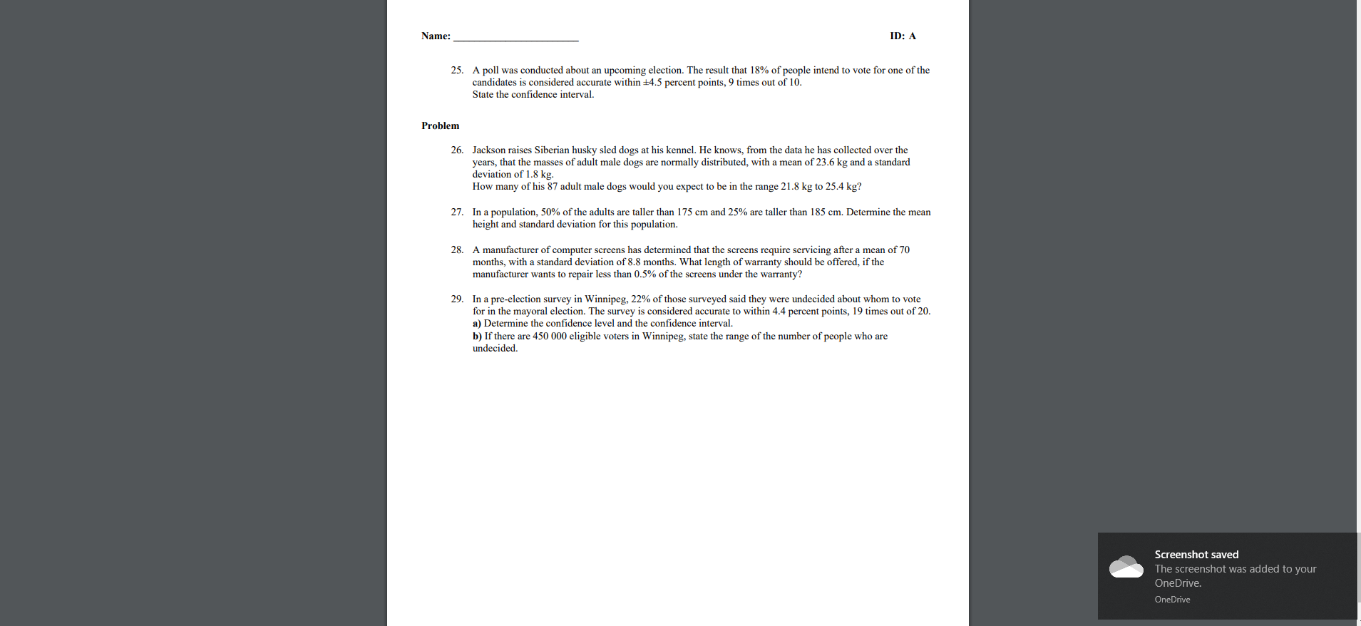 the median of the following test scores. History Test 1 Scores (out