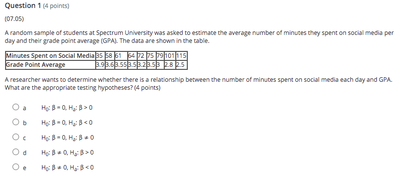 5 Ap Stats Multiple Choice Problems. Please help! Question 1 (4 points)